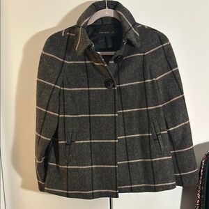 Zara Gray and White Cape Jacket
